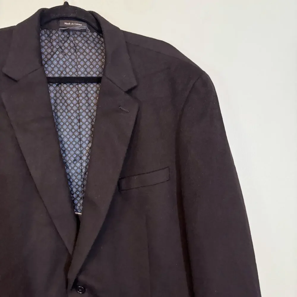 Michael Kors Blazer Jacket Mens 46L Black Camel Hair Office Business Formal Work